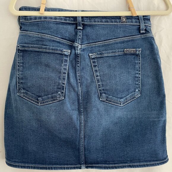 7 for All Mankind, Women's Jean Mini Skirt, Size. 28, Front pockets - Picture 2 of 6